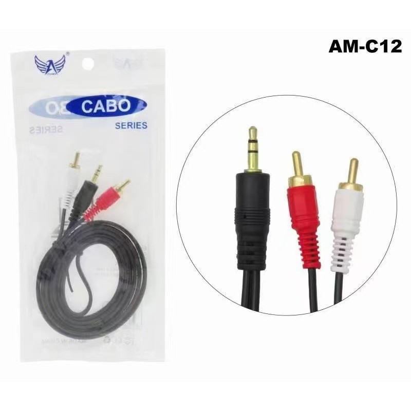 Cabo Auxiliar P2 Macho X Rca Macho Audio 1,5m P/ Som / Tv / Home Theater Audio Video