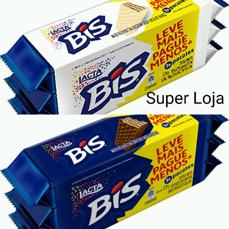 Wafer Bis Chocolate Lacta 126g kit c/3 | Shopee Brasil
