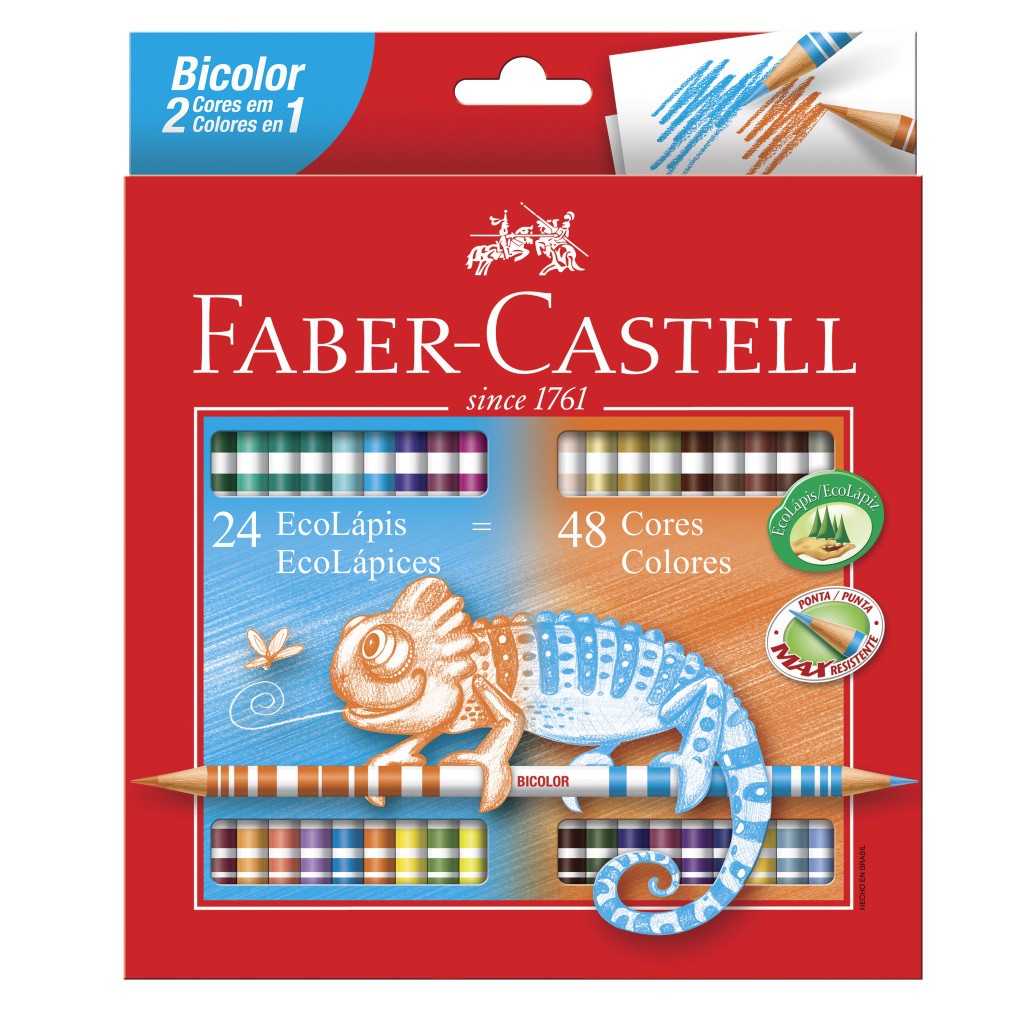 Lápis de Cor Bicolor 24 Lápis/48 Cores Faber-Castell