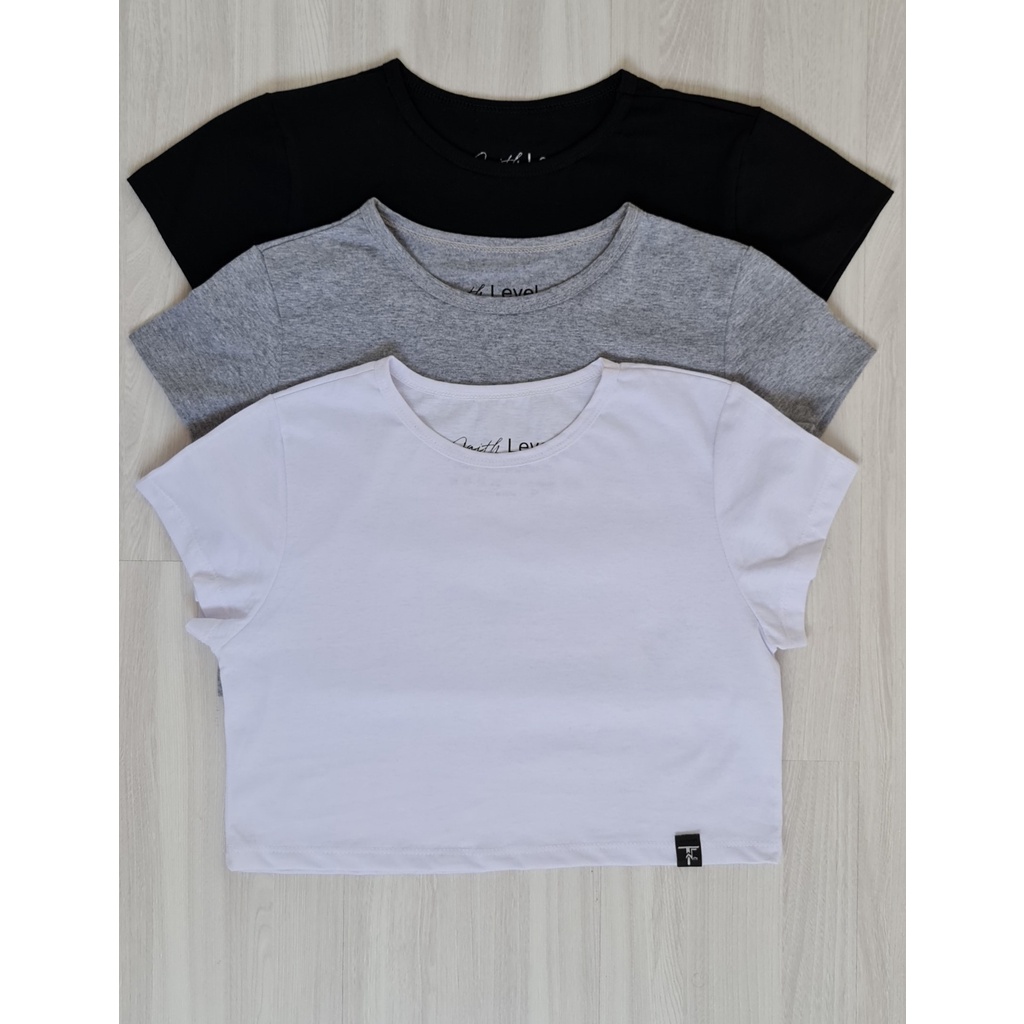 Cropped Feminino Camiseta 100% Algodão Premium Blusa Tumblr Pronta Entrega