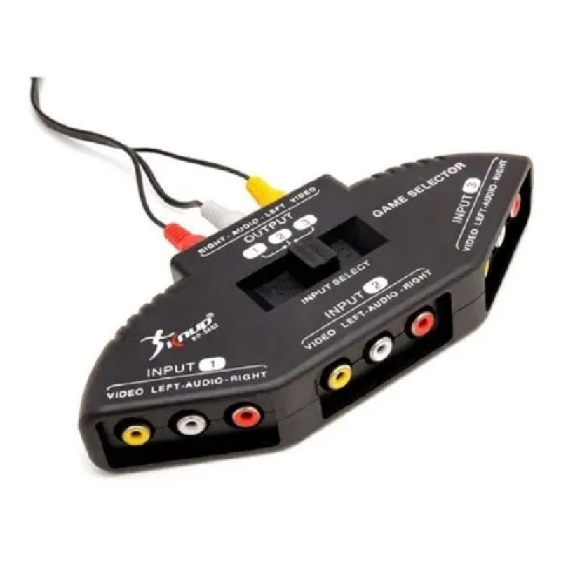 Seletor Chaveador Comutador Switch Av Rca 3x1 Video Composto