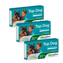 3 Top Dog 30kg Vermifugo Ouro Fino 2 Comprimidos Cada Caixa