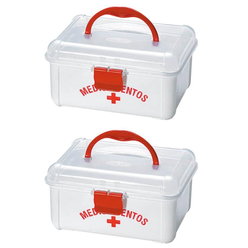 Kit 2 Maletas P/ Medicamentos Primeiros Socorros 19x16x10CM