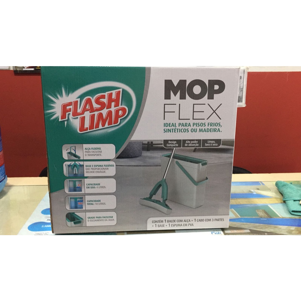 Mop Flex Limpeza Geral Balde Flash Limp Mop Flashlimp Shopee Brasil