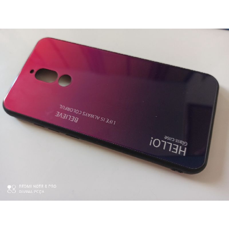 Capa Xiaomi Note 8A - Capinha Case Ultra Resistente Glass Vidro Gradual Pink Roxo NOVA Importada