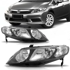Farol Civic 2007 2008 2009 2010 2011 Foco Duplo Máscara Negra