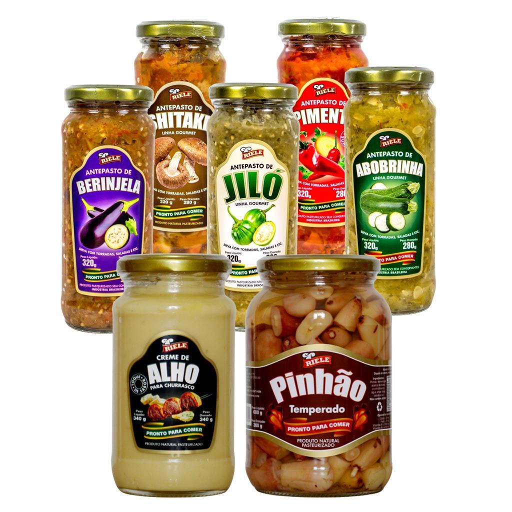 KIT RIELE CONVERSAS COM ANTEPASTO CREME DE ALHO E PINHAO 7UN