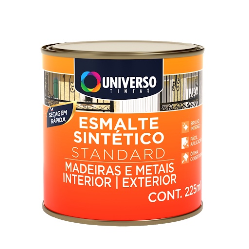 Tinta Esmalte Sintético Para Ferro Madeira e Metais 1/16 225ml Brilhante - Universo Diversas Cores em Oferta na Shopee