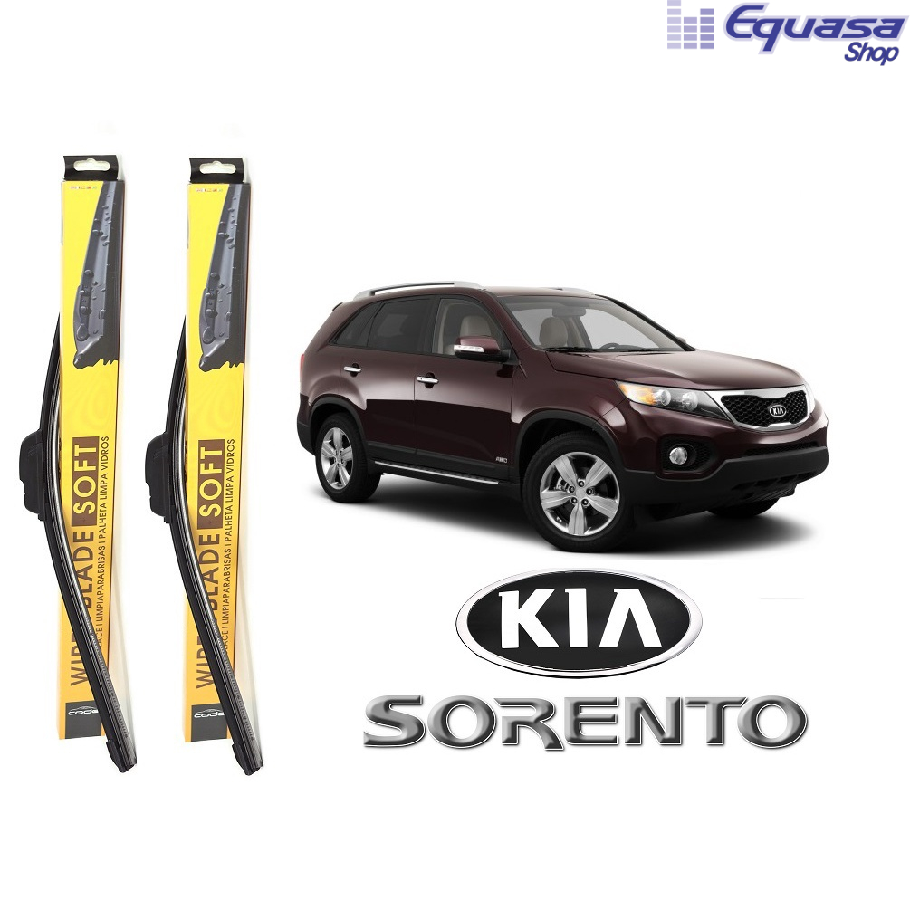 Kit Par 2 Palhetas para Limpador de Parabrisa Dianteiro para Kia Sorento 2010 a 2016
