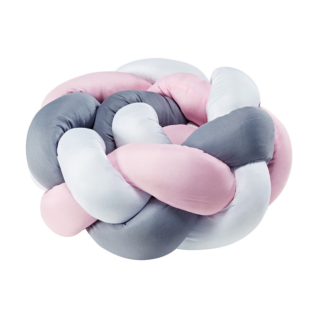 Trança Avulsa Protetor Berço Americano Grossa Rosa Com Naninha Baby