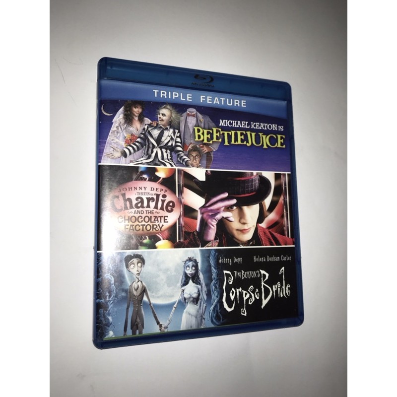 Filme Bluray Beetlejuice + Charlie e a fantástica fábrica de chocolate + noiva cadáver - versão internacional importada - Blu-ray, blu ray, bluray, blueray blue ray