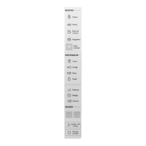 Membrana Teclado Microondas Brastemp Bms45cb Branca