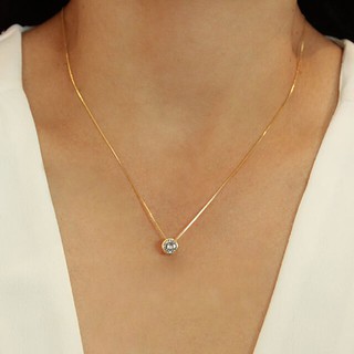 COLAR Heaven SEMI JOIA FOHEADO 18K PONTO DE LUZ DE ZIRCÔNIA 6MM
