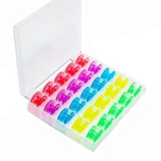 Estojo Organizador  C/25 Bobinas Altas Para Máquina De Costura Doméstica em Oferta na Shopee