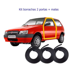 Kit Borrachas Vedação Uno Mille 2005 2006 2007 2008 2 Porta