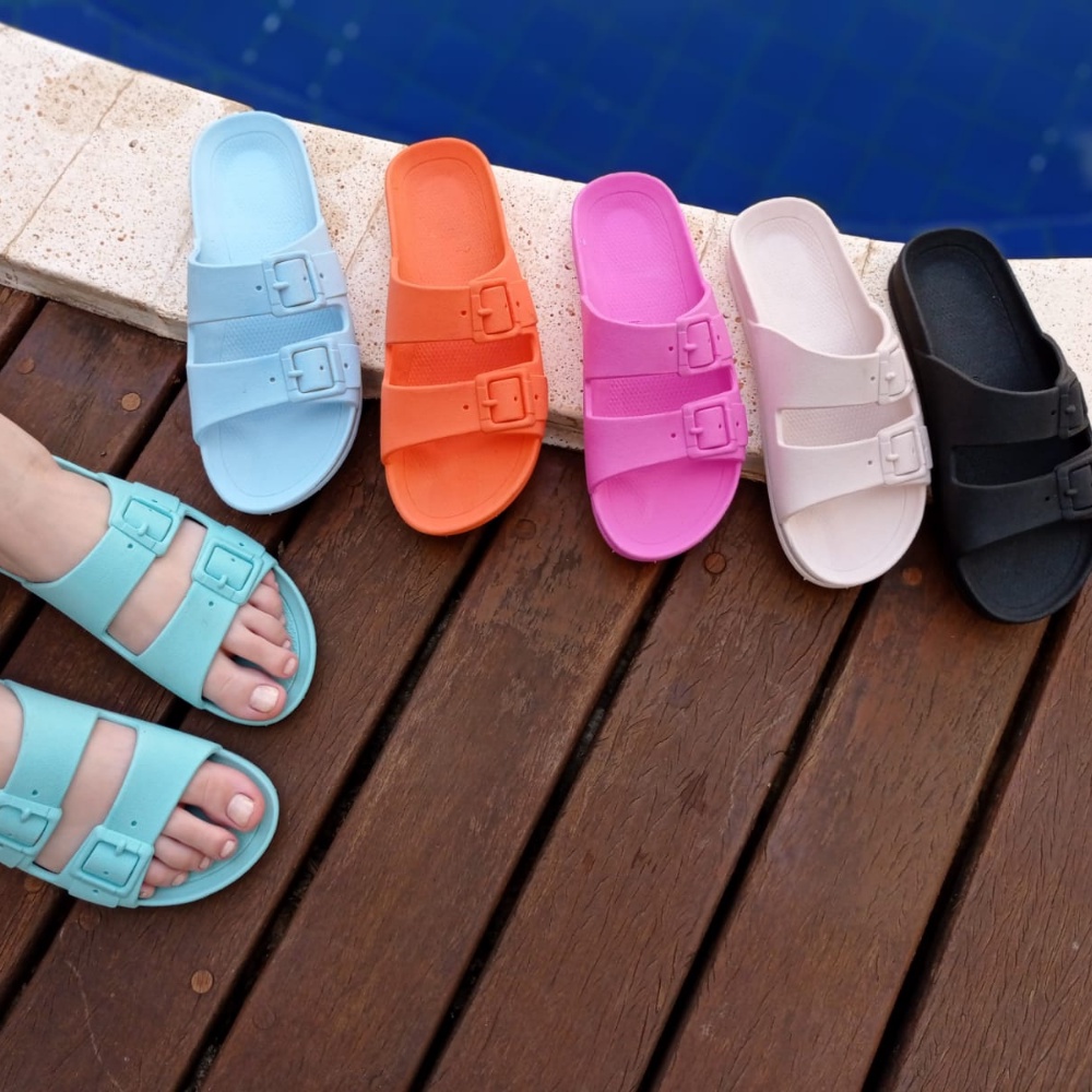 Sandália Chinelo Macio Ortopédico Feminina Chinelo Slide Birken Borracha Rasteirinha Lançamento Leve Cores