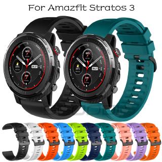 Pulseira silicone Sporty Para Huami amazfit stratos 3 Relógio Inteligente