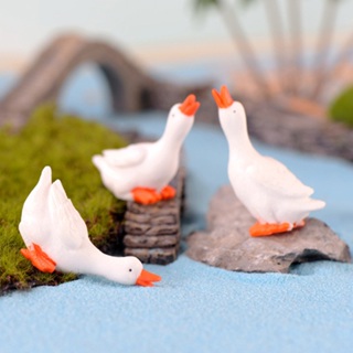 3 Pçs / Conjunto Enfeites De Ganso Brancos Miniaturas Jardim Fada Decoração Diy em Oferta na Shopee