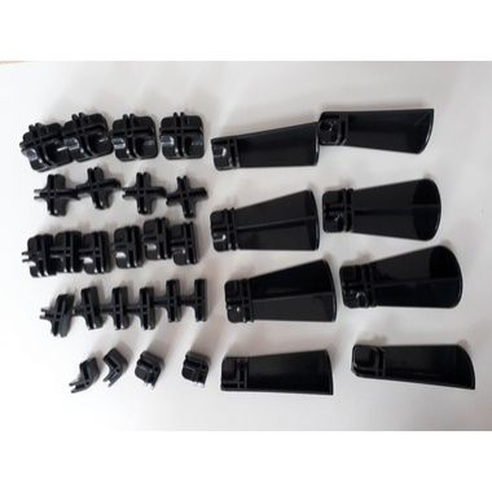 Kit conectivos preto para balcão modulado - vidro ou tela 09 módulos