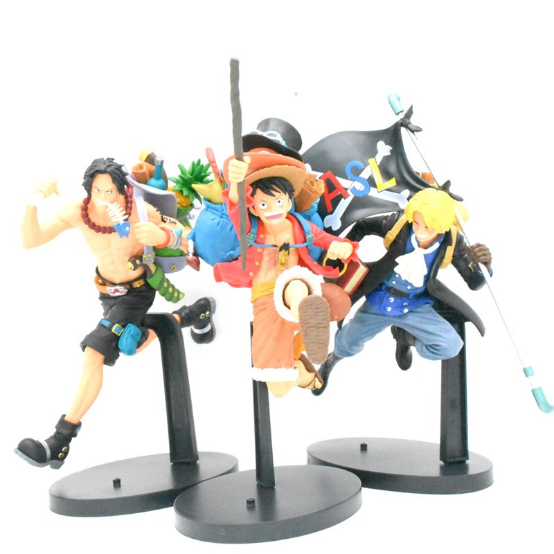 Action Figure Kit 3pçs One Piece Três Irmãos Luffy Ace e Sabo 14