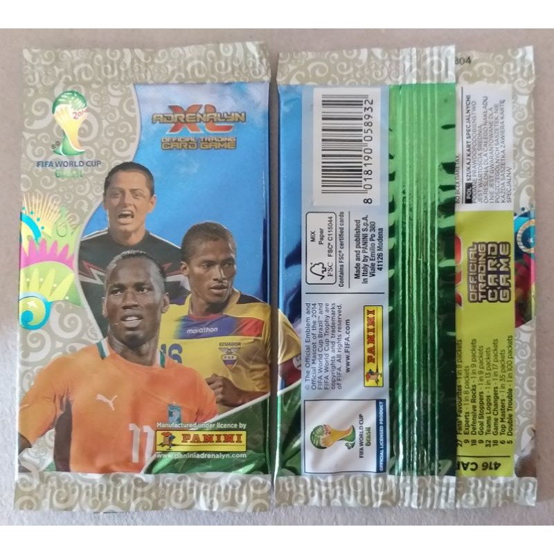 Envelope de Cards - Lacrado - Álbum Copa do Mundo FIFA Brasil 2014 - Drogba - Chicharito - Valencia - Made um Italy - PANINI