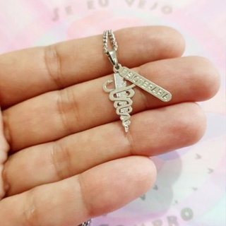 Colar Fisioterapia aço inox cirúrgico gargantilha feminina pingente profissional profissão prata fisioterapeuta presente em Oferta na Shopee