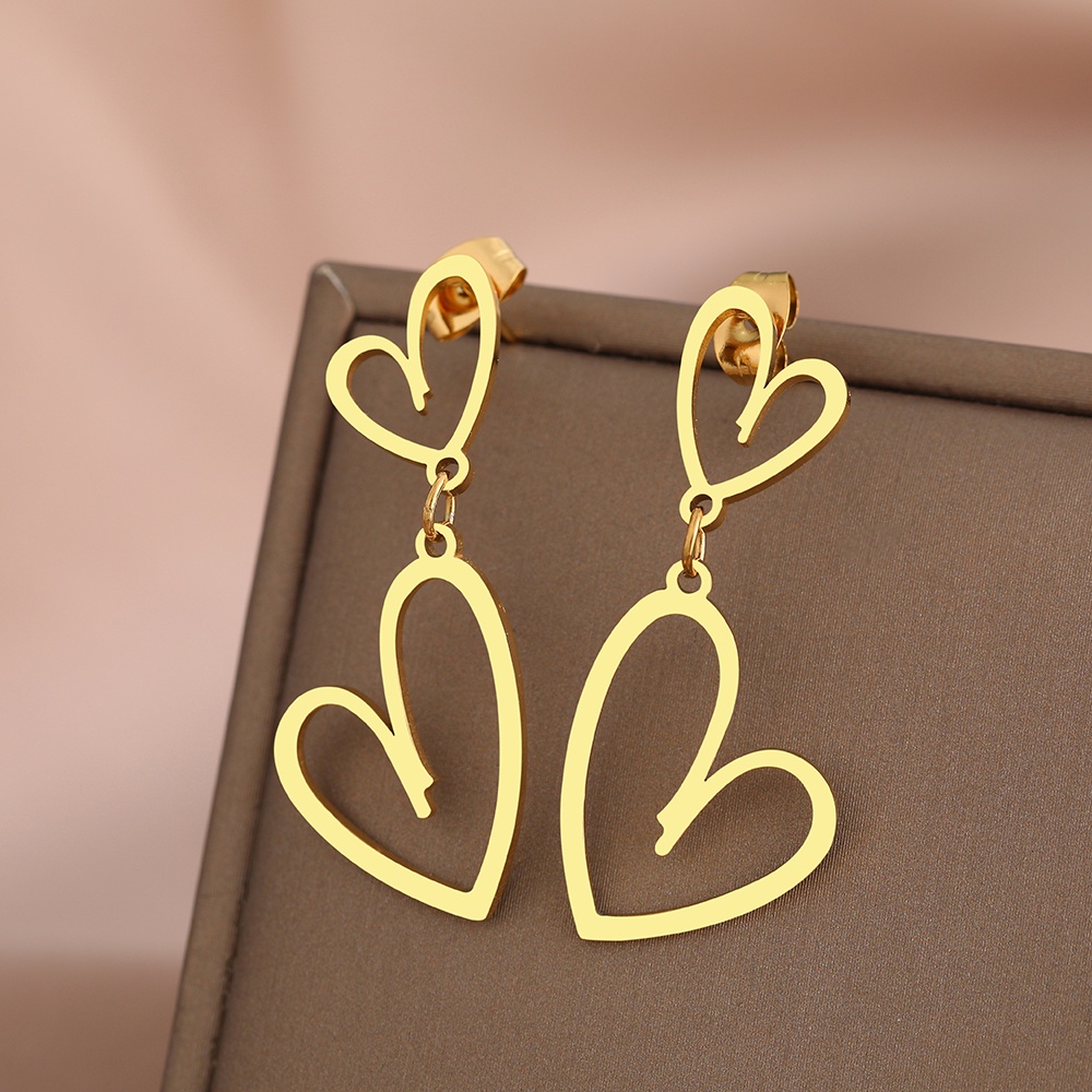 Brincos De Aço Inoxidável 2022 Tendências Novo Coração Doce Encantos Da Moda Cor Do Ouro Pingentes Para As Mulheres Jóias Presente Casamentos em Oferta na Shopee