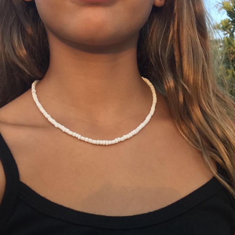 Choker de Miçangas | Outer Banks | Colar praiano | Choker Branco