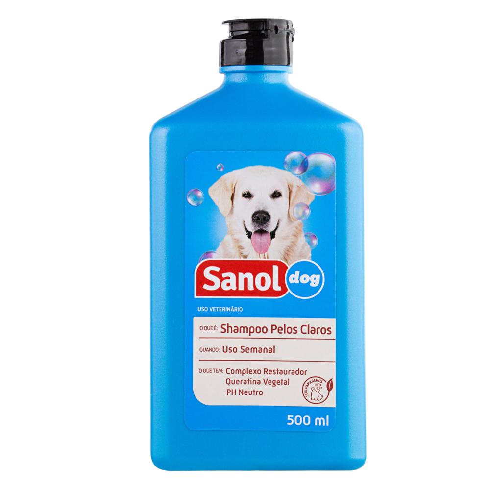Shampoo Sanol Dog Para Cães de Pelos Claros 500ml - Pets