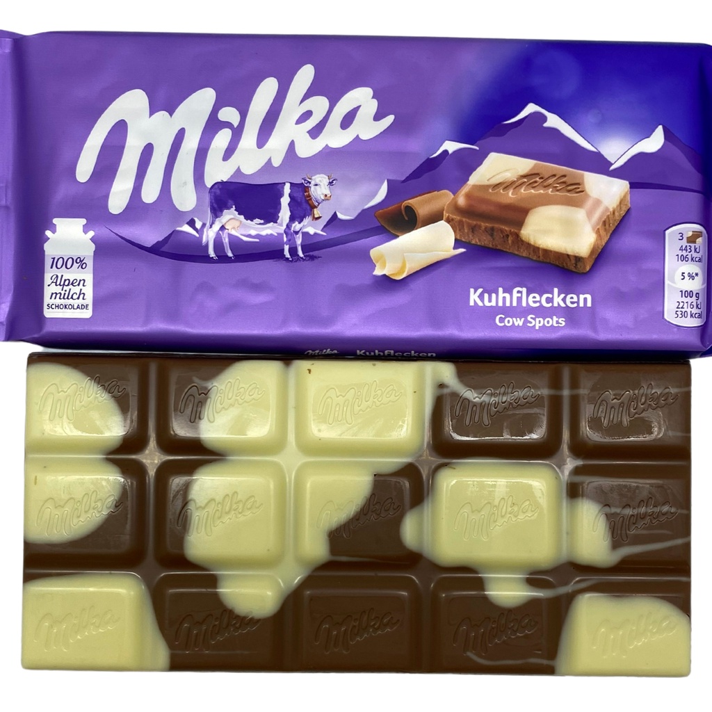 Milka Mesclado chocolate ao leite e chocolate branco - Importado 100g - Embalado em caixa de isopor, veja as avaliações da loja.