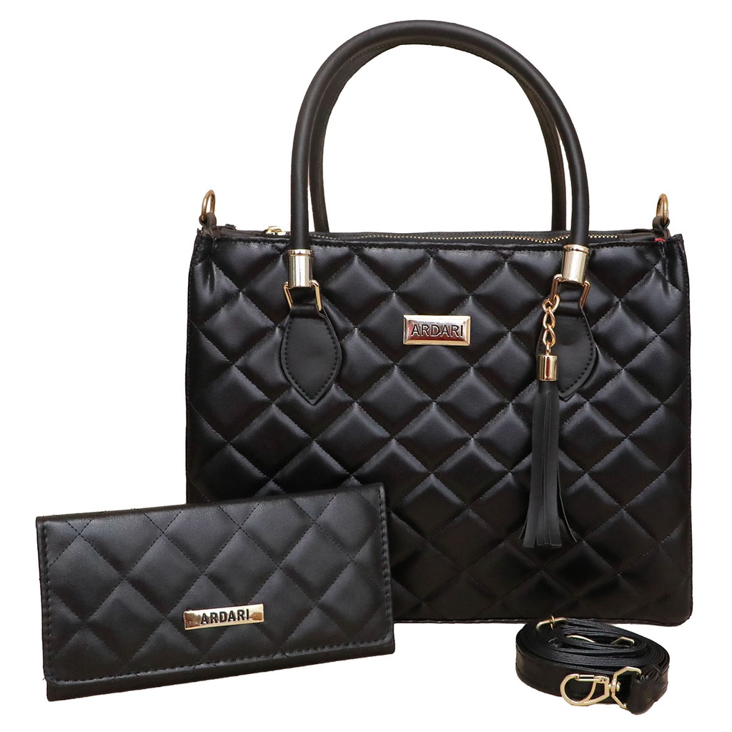 Bolsa transversal feminina grande de couro ecológico com carteira