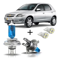 Kit Lampada Super Branca Farol + Pingo 4 Led Celta 2006 2007 2008 2009 2010 2011 2012 2013 2014