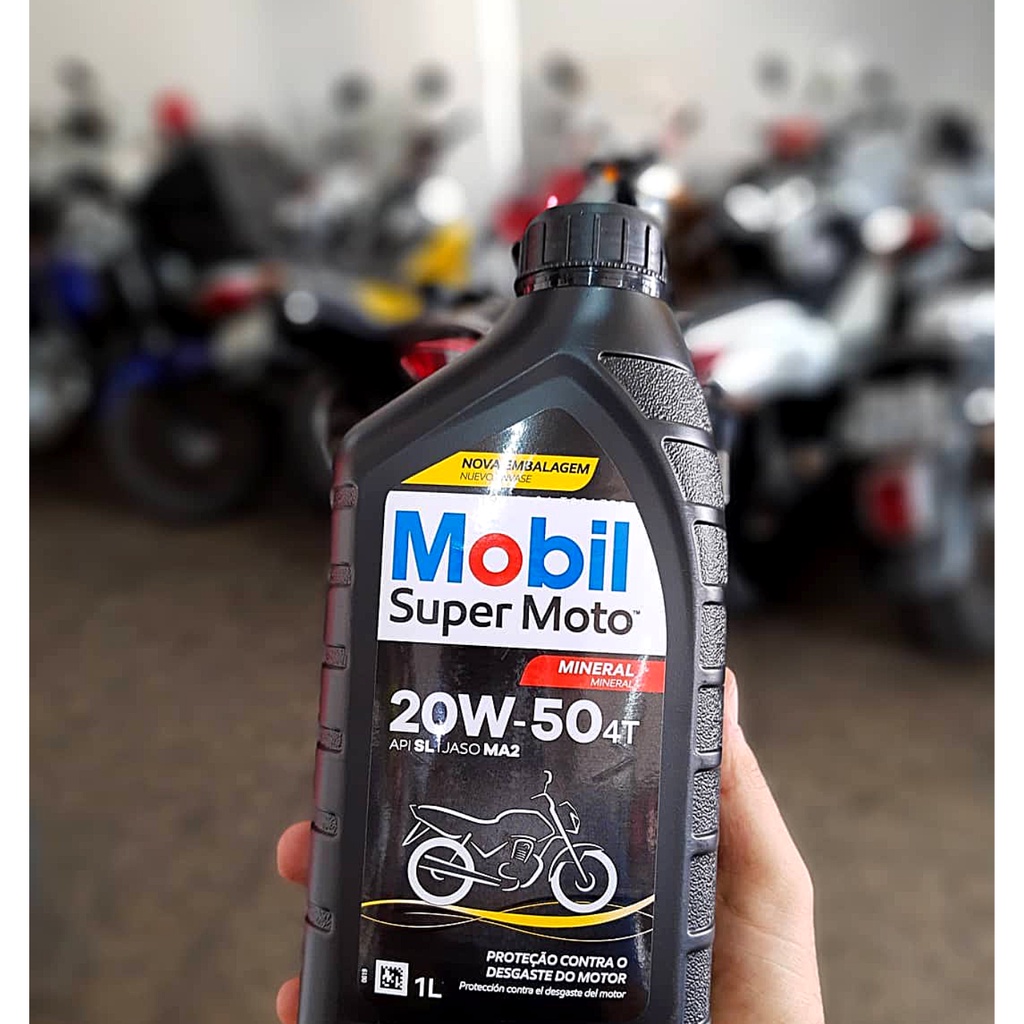 Óleo Lubrificante Motor Moto Mobil Super 20w50 4t Api Sl 1l