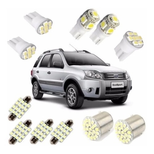Kit Lampadas Led Ecosport Pingo Teto Placa Ré Torpedo