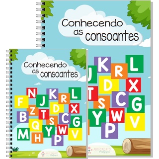 CONHECENDO AS CONSOANTES - Livro de atividades Infantil impressa pequeno ou grande