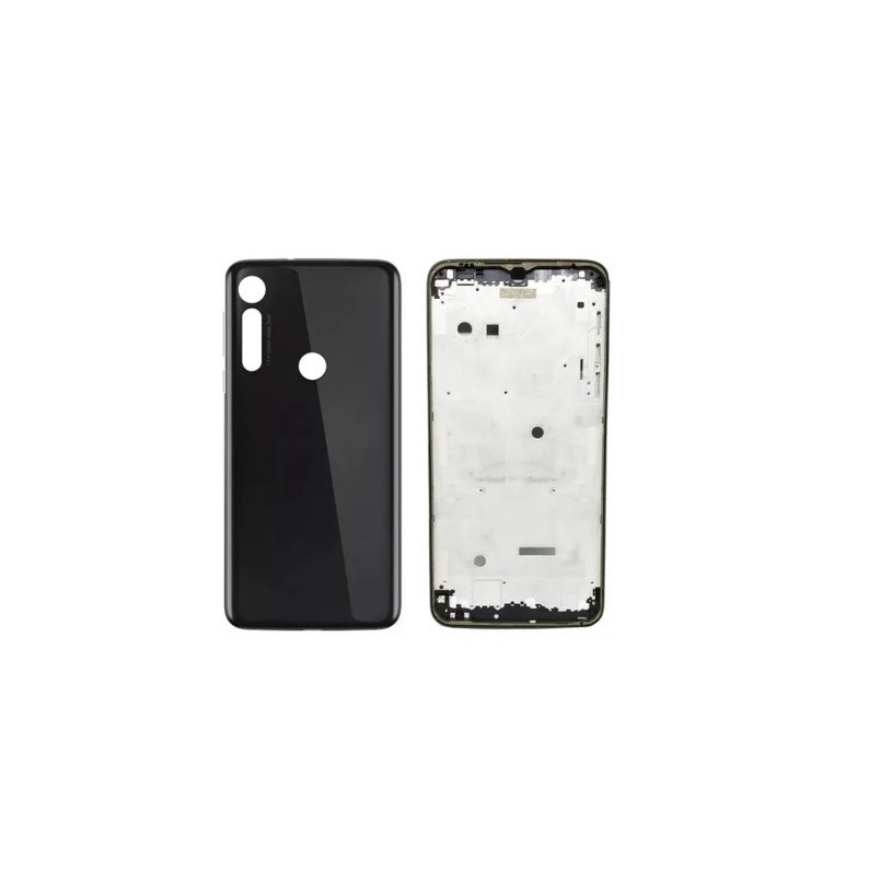 Carcaça aro chassi  + Tampa traseira compatível Moto G8 play Xt2015 preto
