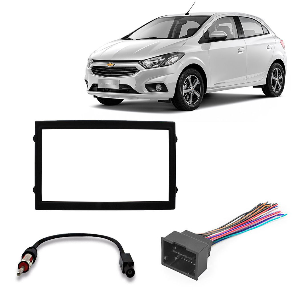 Kit Chicote Para Rádio + Antena + Moldura - Chevrolet Onix