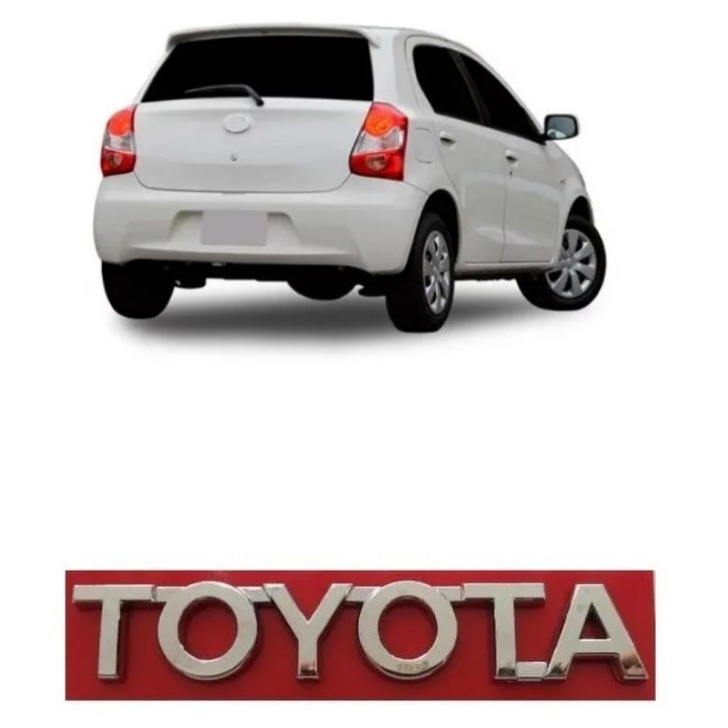 emblema letreiro Toyota linha modelo Etios ano 2013 até 2018 em Oferta na Shopee