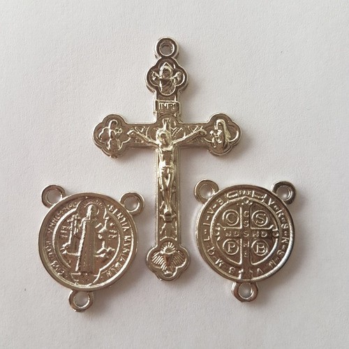 10 Cruz 4,5cm 10 Entremeio De São Bento P/ Terços.
