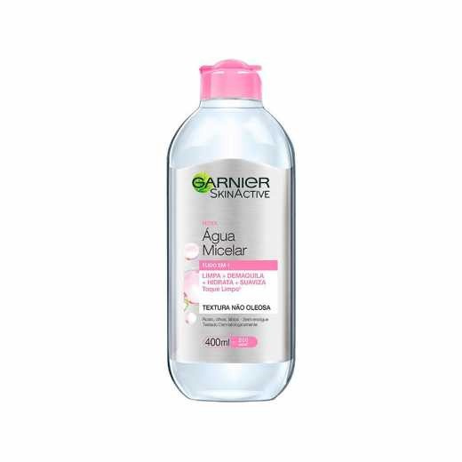 ÁGUA MICELAR GARNIER SKIN TUDO EM 1 COM 400ML em Oferta na Shopee