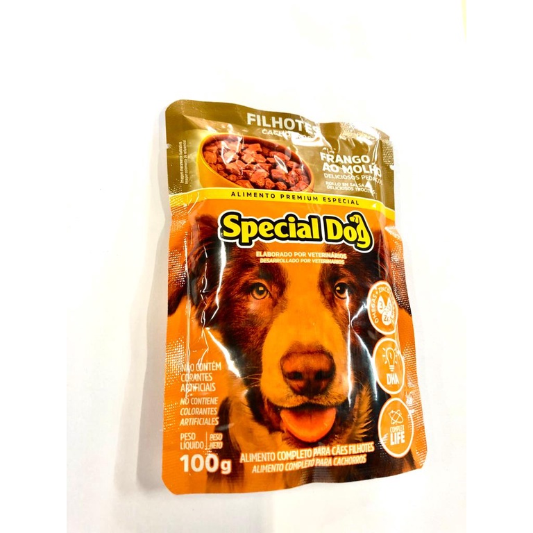 Ração Úmida Special Dog Sachê para Cães 100g Filhotes Frango ao Molho