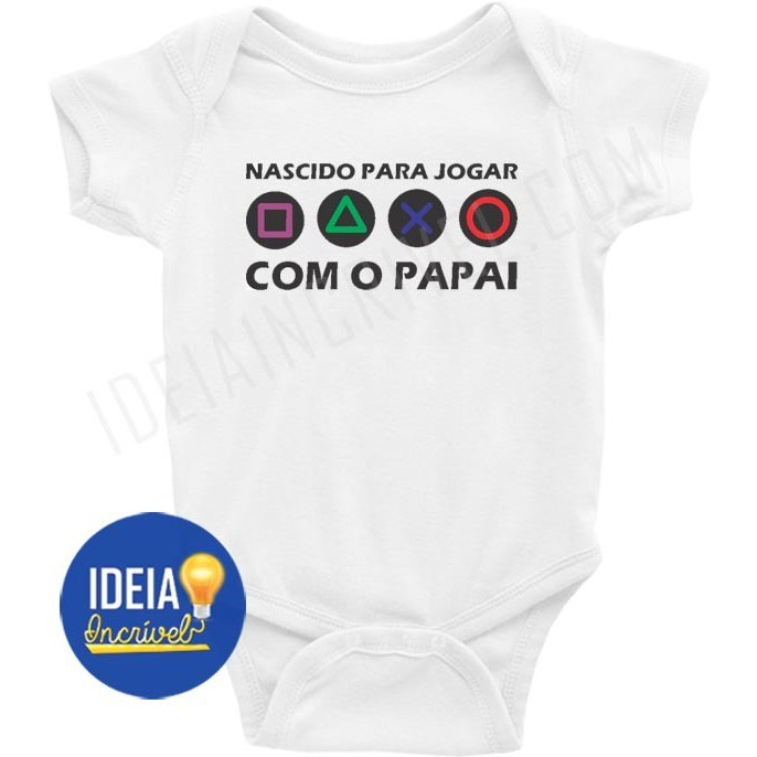 Roupa Body Bebê bebe infantil Nascido Para Jogar Com O Papai