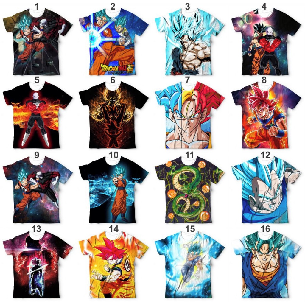 10 Camisetas camisas  Dragon Ball Super Dragon Ball Z Dragon Ball GT Dragon Ball Heroes