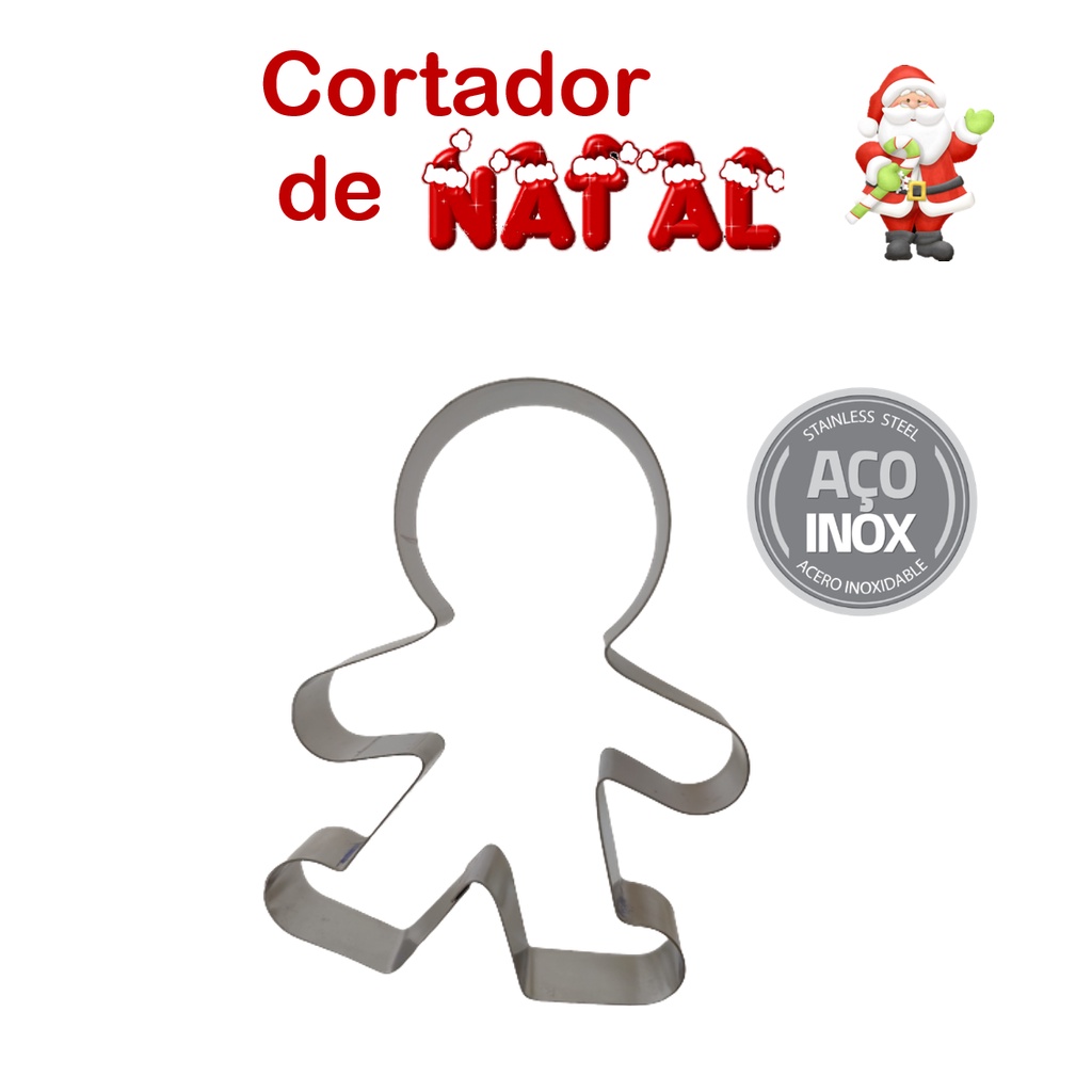 Boneco de Gengibre Cortador Forma em Inox para Biscoito ou Bolacha - Ginger Bread