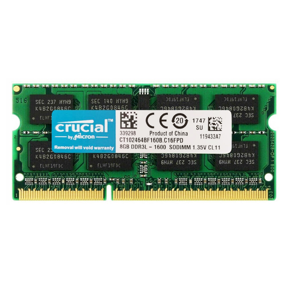 Crucial DDR3 DDR3L 2GB 4GB 8GB 1066MHZ 1333MHZ 1600MHZ 1.5V 1.35V SO-DIMM Memória RAM para Notebook Laptop