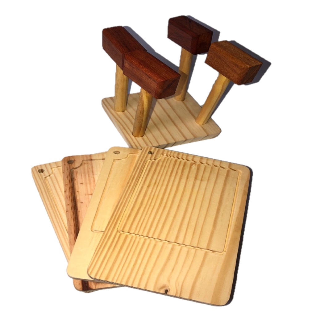 Tábua Caranguejo, Kit de tábua Caranguejo, 4 Peças com batedor.