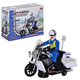 Moto Motocicleta Com Policia Sons de Sirene + Luzes 3D Bate e Volta Gira 360° brinquedos Envio Imediato!