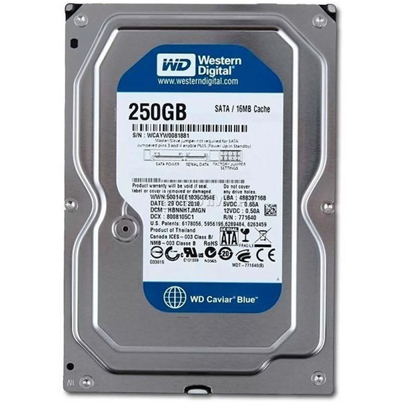 Hd 250gb Western Digital Sata Pc (disco Rígido)