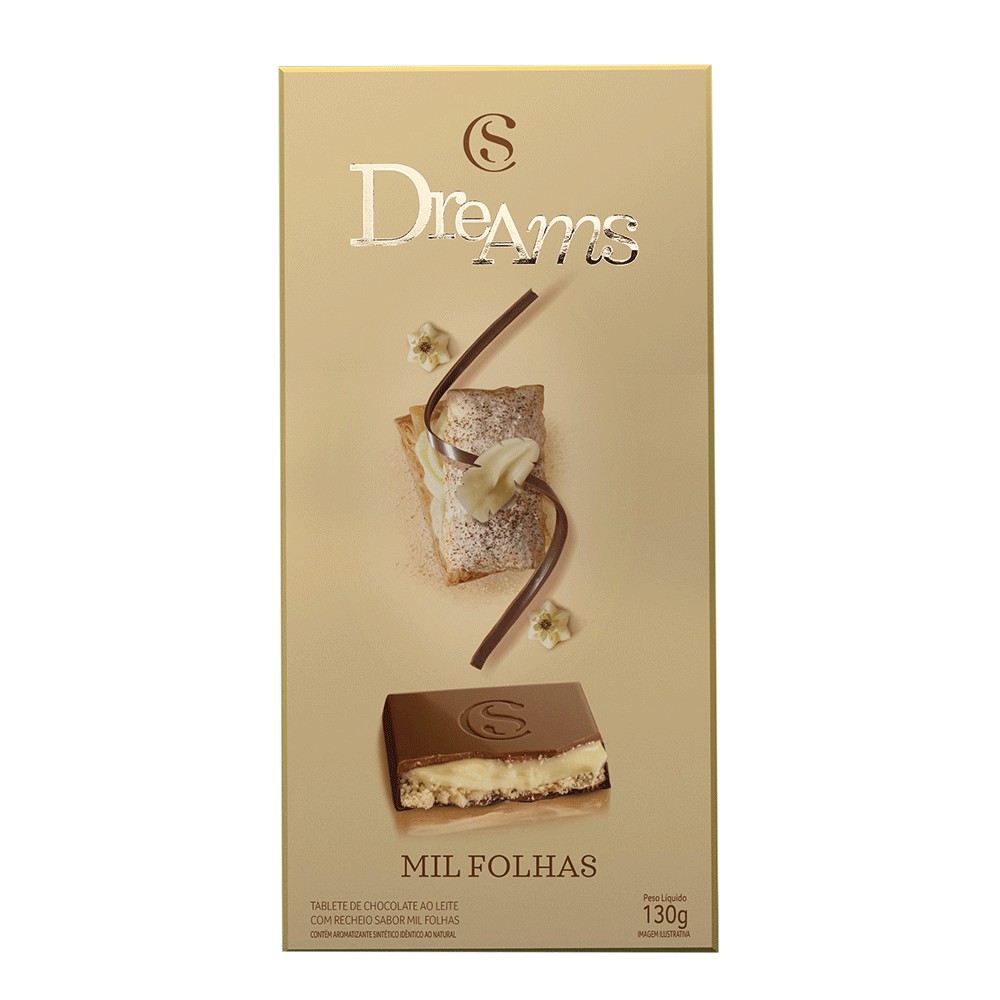 Barra De Chocolate Cacau Show Dreams Mil Folhas 130g Shopee Brasil