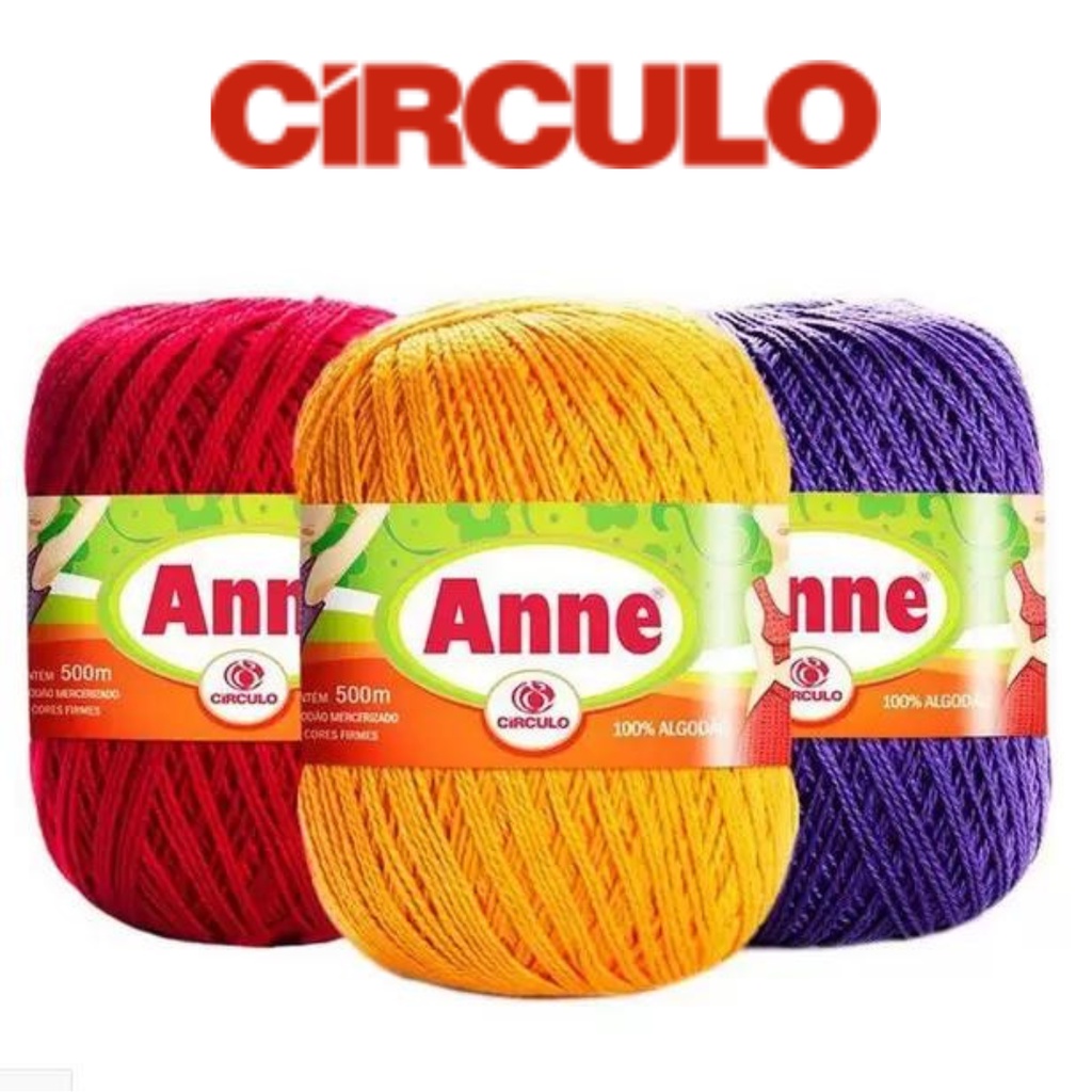 Linha Anne Fio Círculo 500 Metros | Ideal Para Crochê e Tricô | Shopee ...